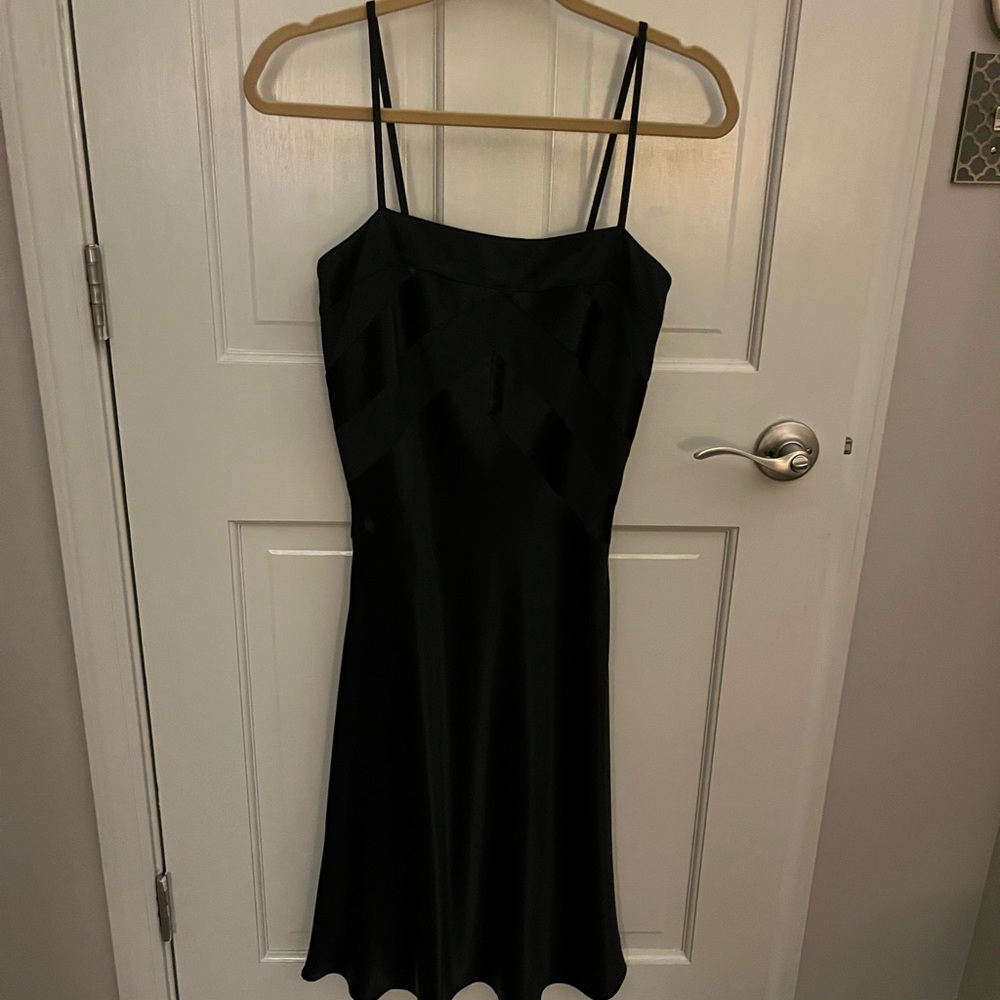 Elegant Banana Republic Black Satin Dress